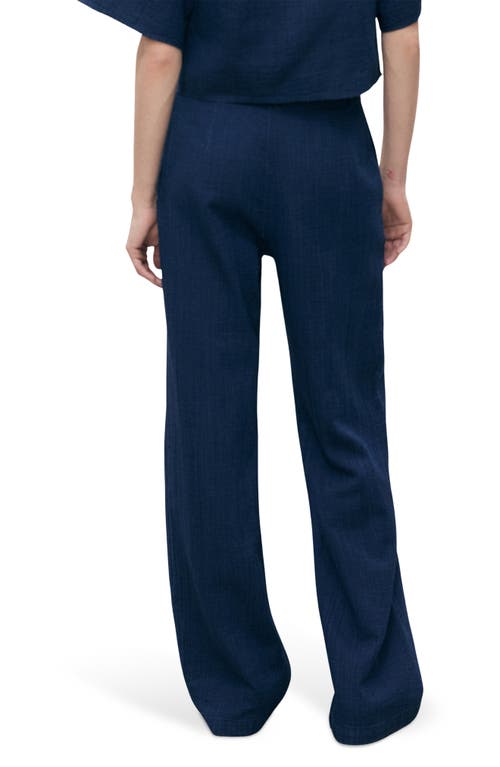 Mango High Waist Flowy Jeans In Blue