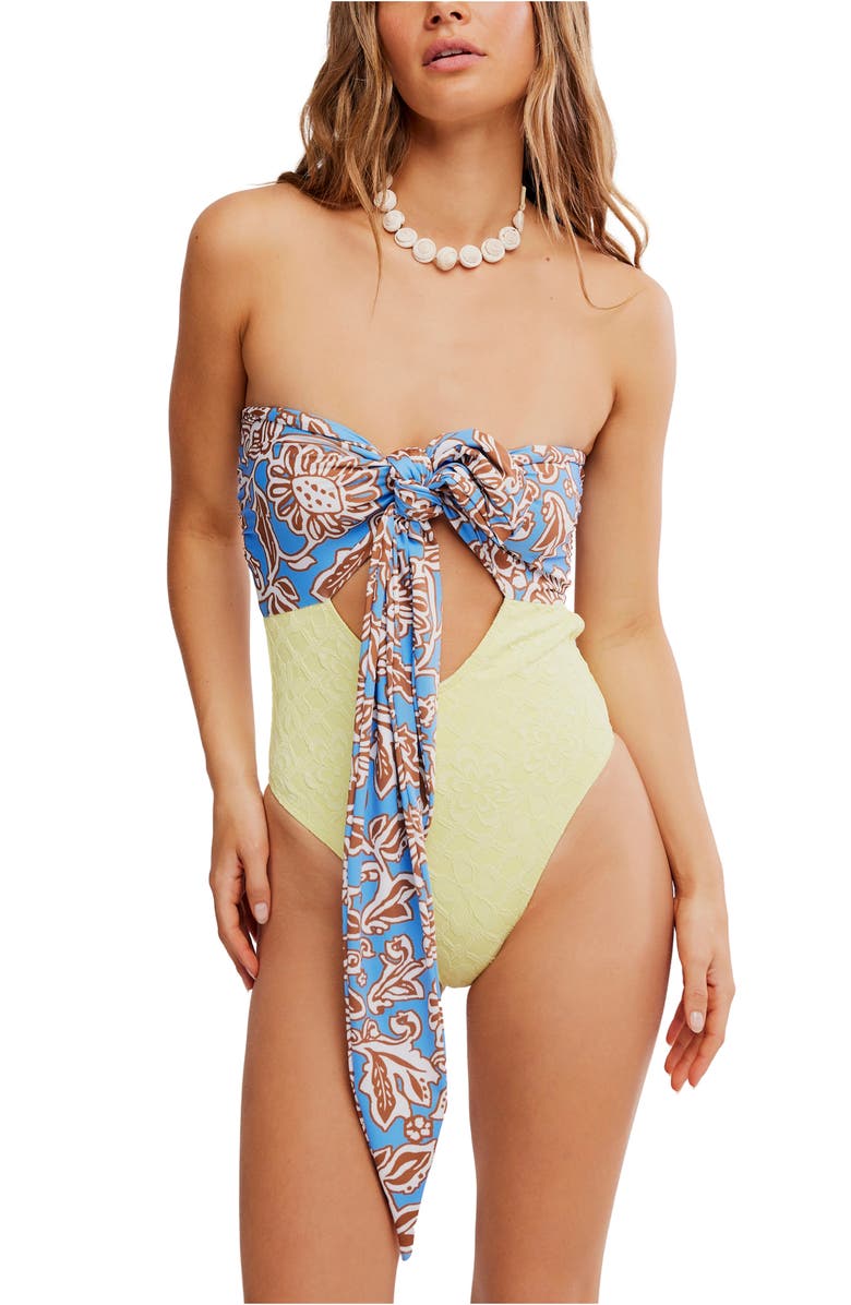 free-est by Free People Miley Convertible One-Piece Swimsuit, Main, color, Moonlit Oasis