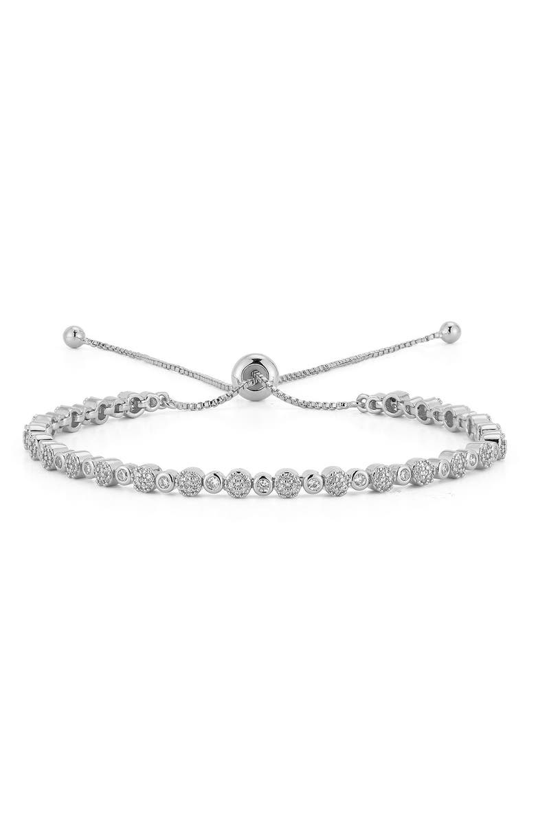 CHLOE AND MADISON Cubic Zirconia Adjustable Bracelet, Main, color,