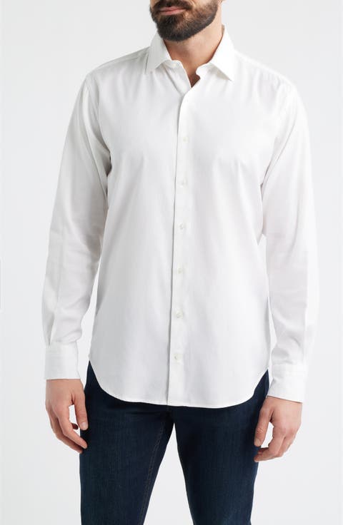 Campbell Perfect Pinpoint Regular Fit Button-Up Shirt