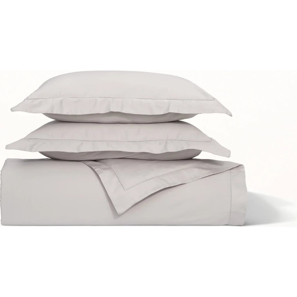 Ela Lane Usa Signature Sateen Hemstitched Duvet Cover In White