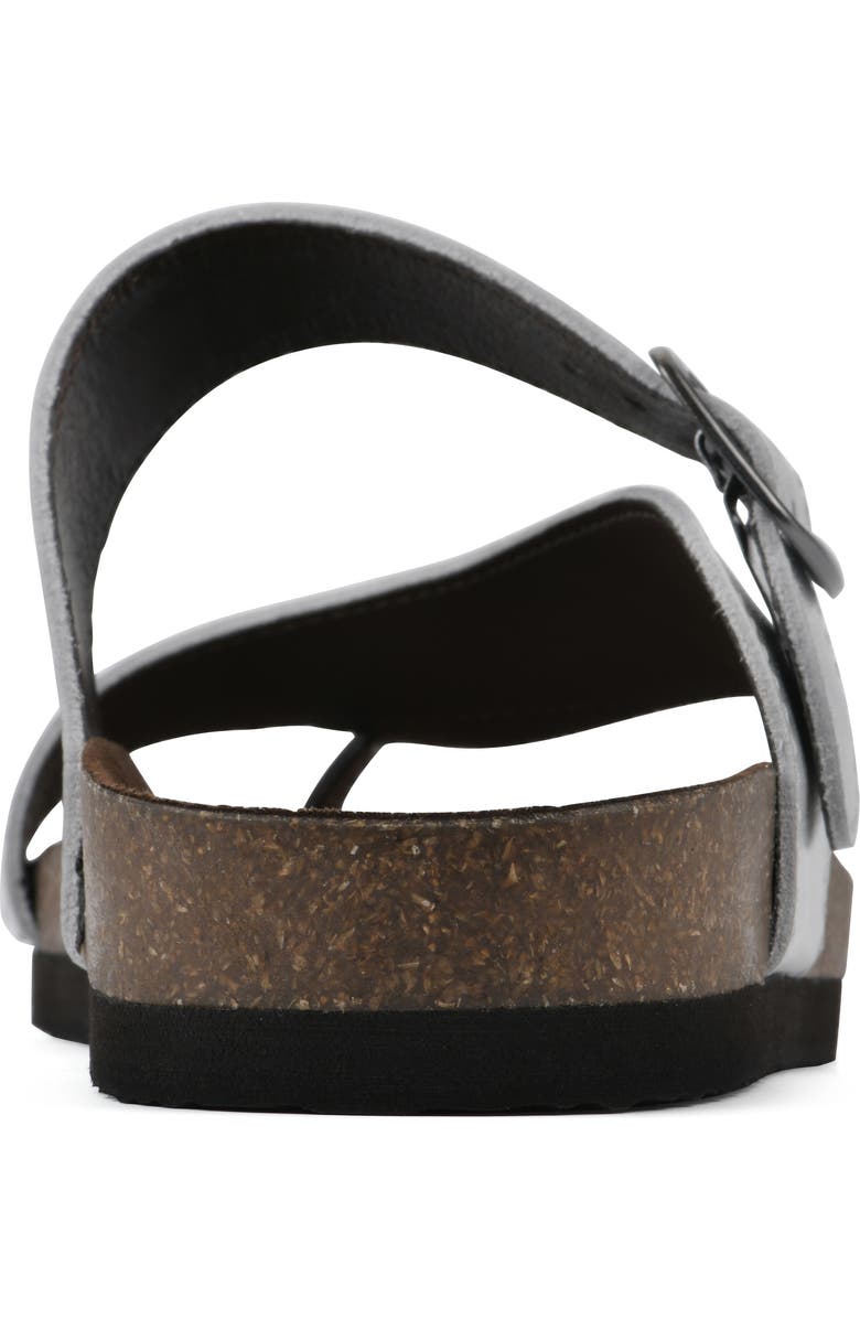 White Mountain Footwear Carly Leather Footbed Sandal, Alternate, color, Silver/ Leather