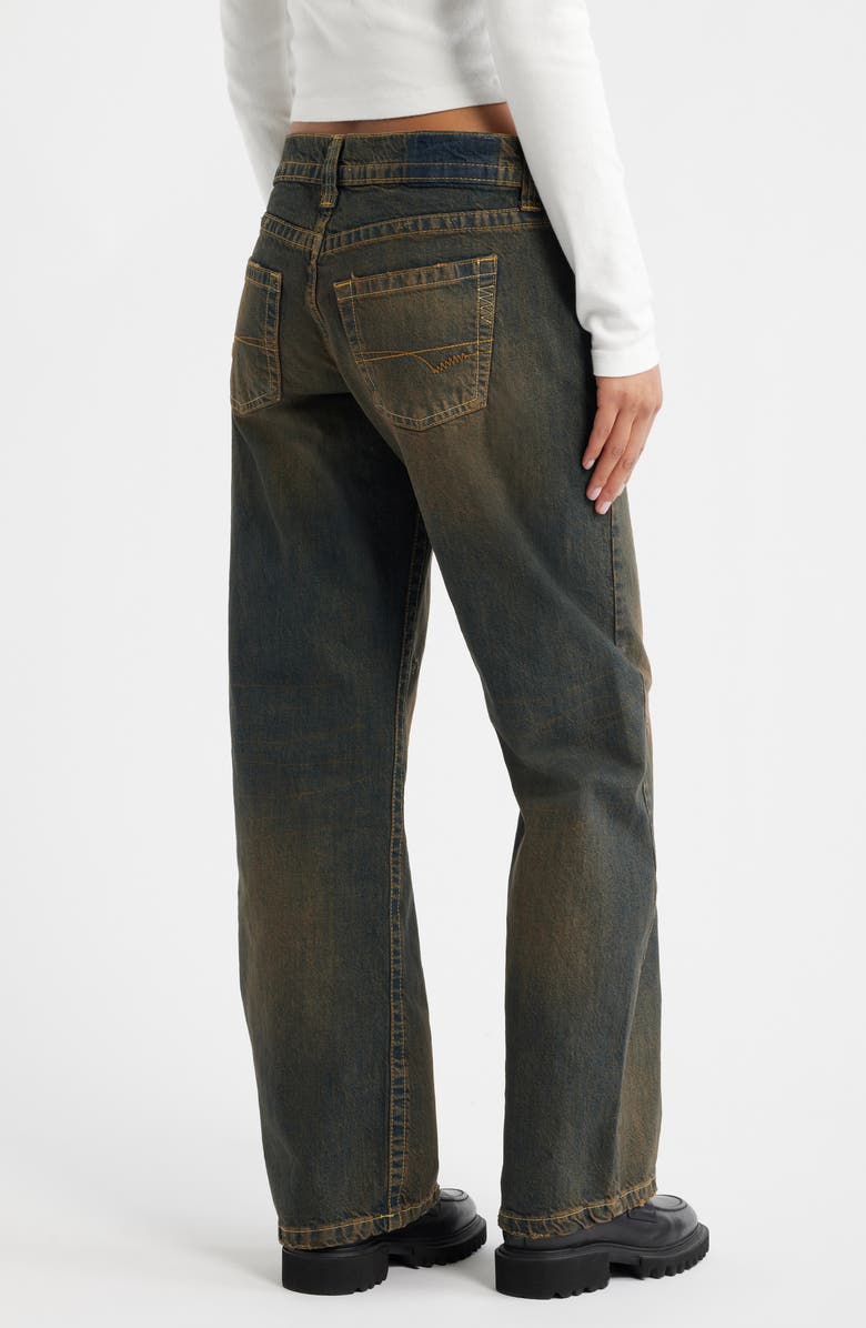 BDG Urban Outfitters Kayla Low RIse Wide Leg Jeans, Alternate, color, Dark Vintage