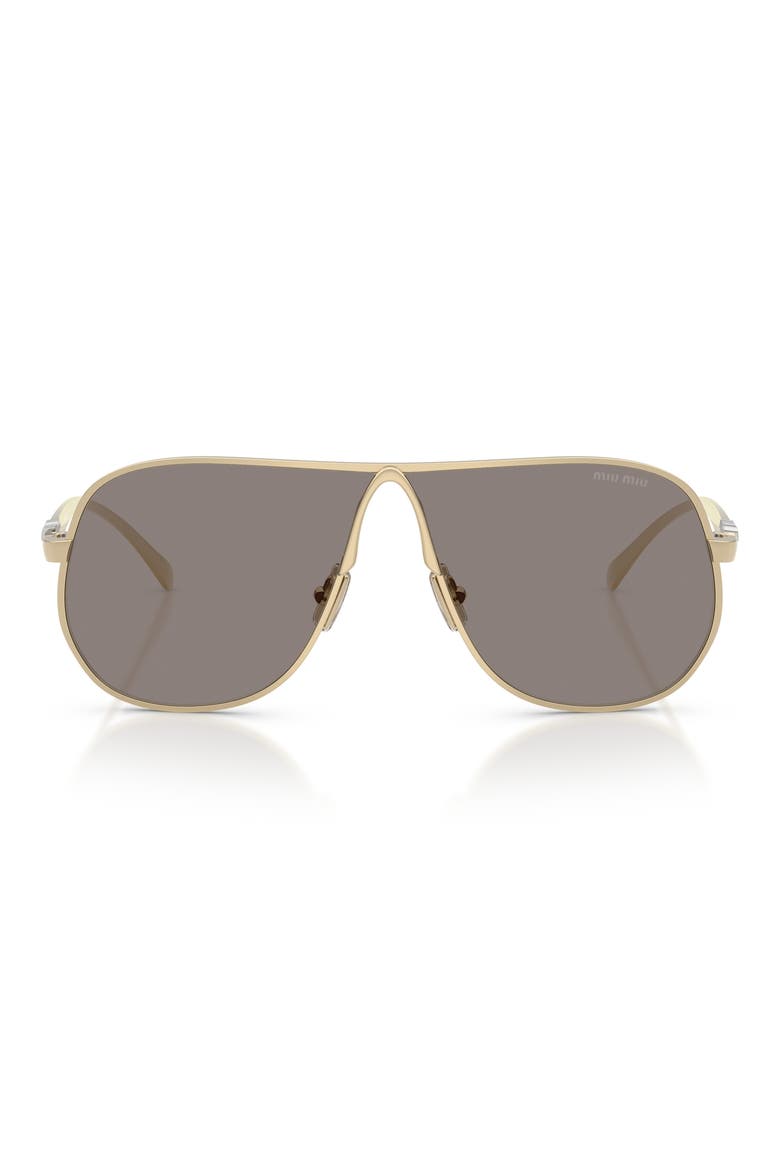 66mm Oversize Pilot Sunglasses, Main, color, PALE GOLD / DARK GREY