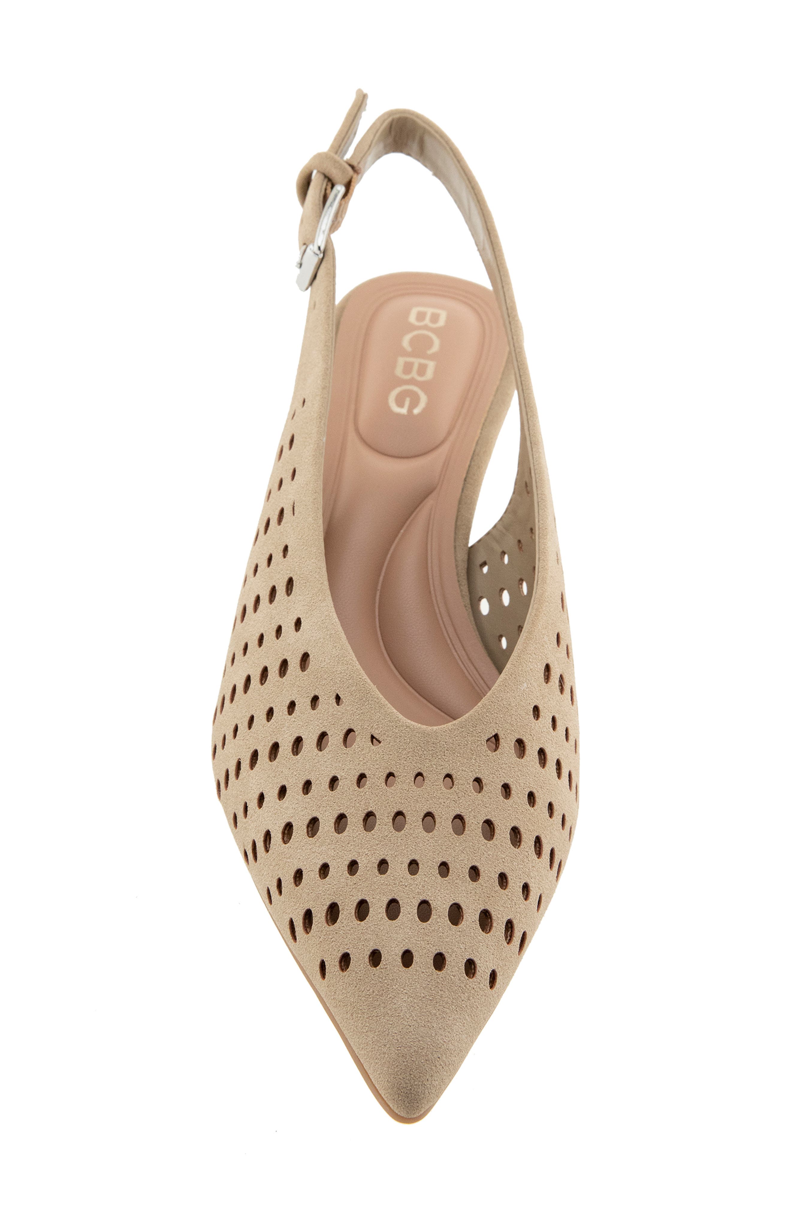 Pawnee Slingback Pointed Toe Kitten Heel Pump, Alternate, color, IVORY CREAM