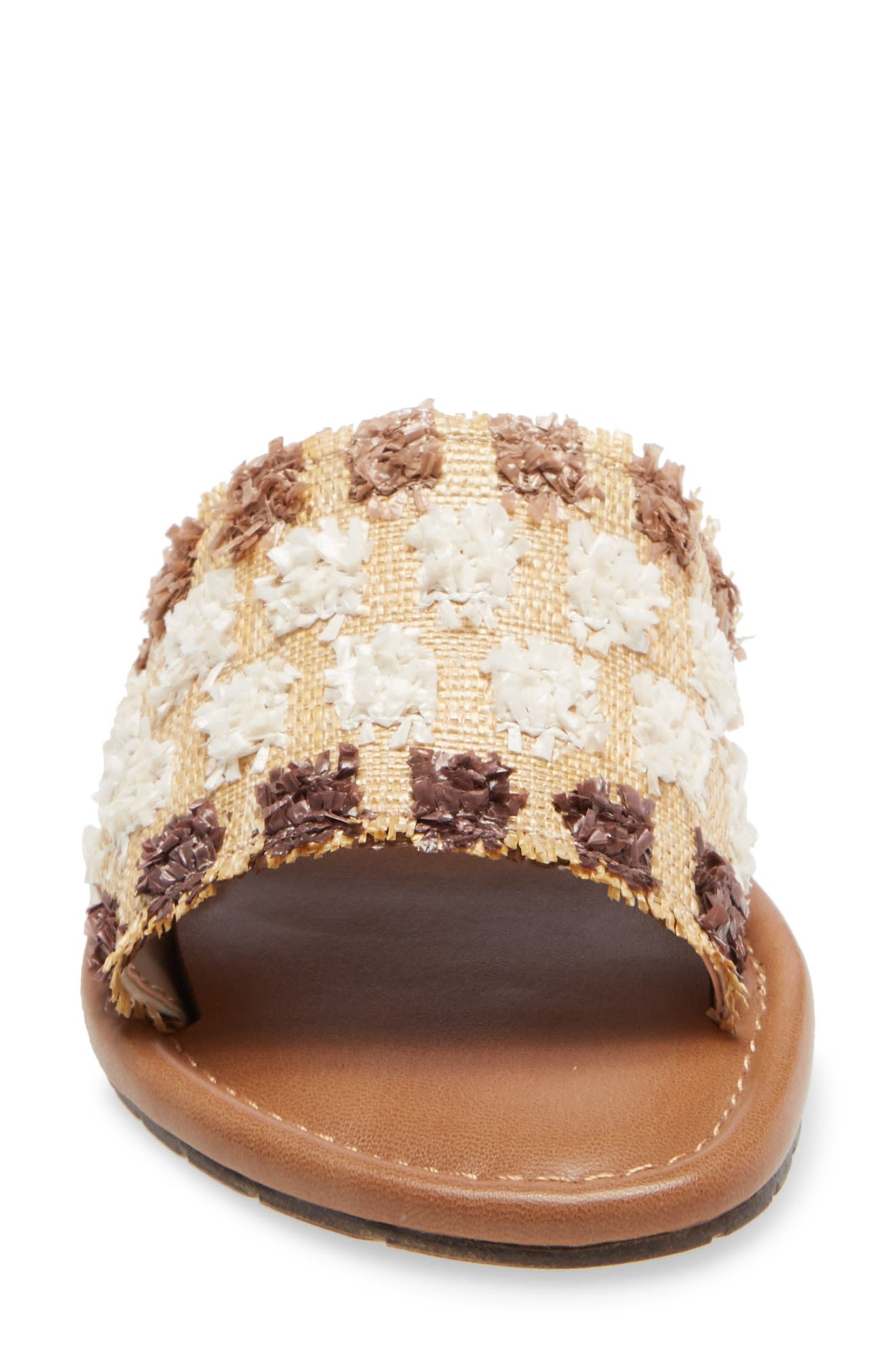 Mello Raffia Slide Sandal, Alternate, color, BROWN LEATHER