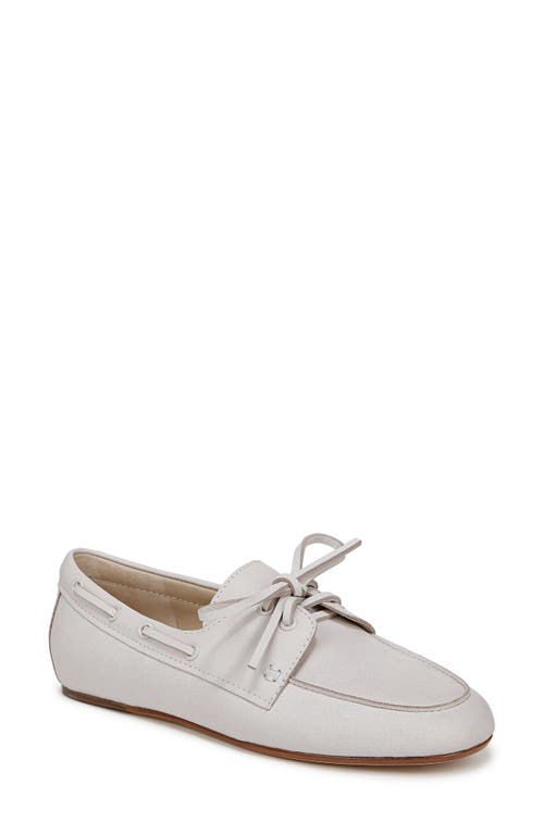 Vince Marin Leather Boat Loafers In White