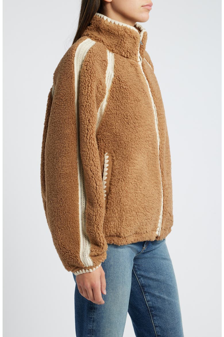 Nikia Open Stitch Detail Uggfluff Fleece Jacket, Alternate, color, CHE