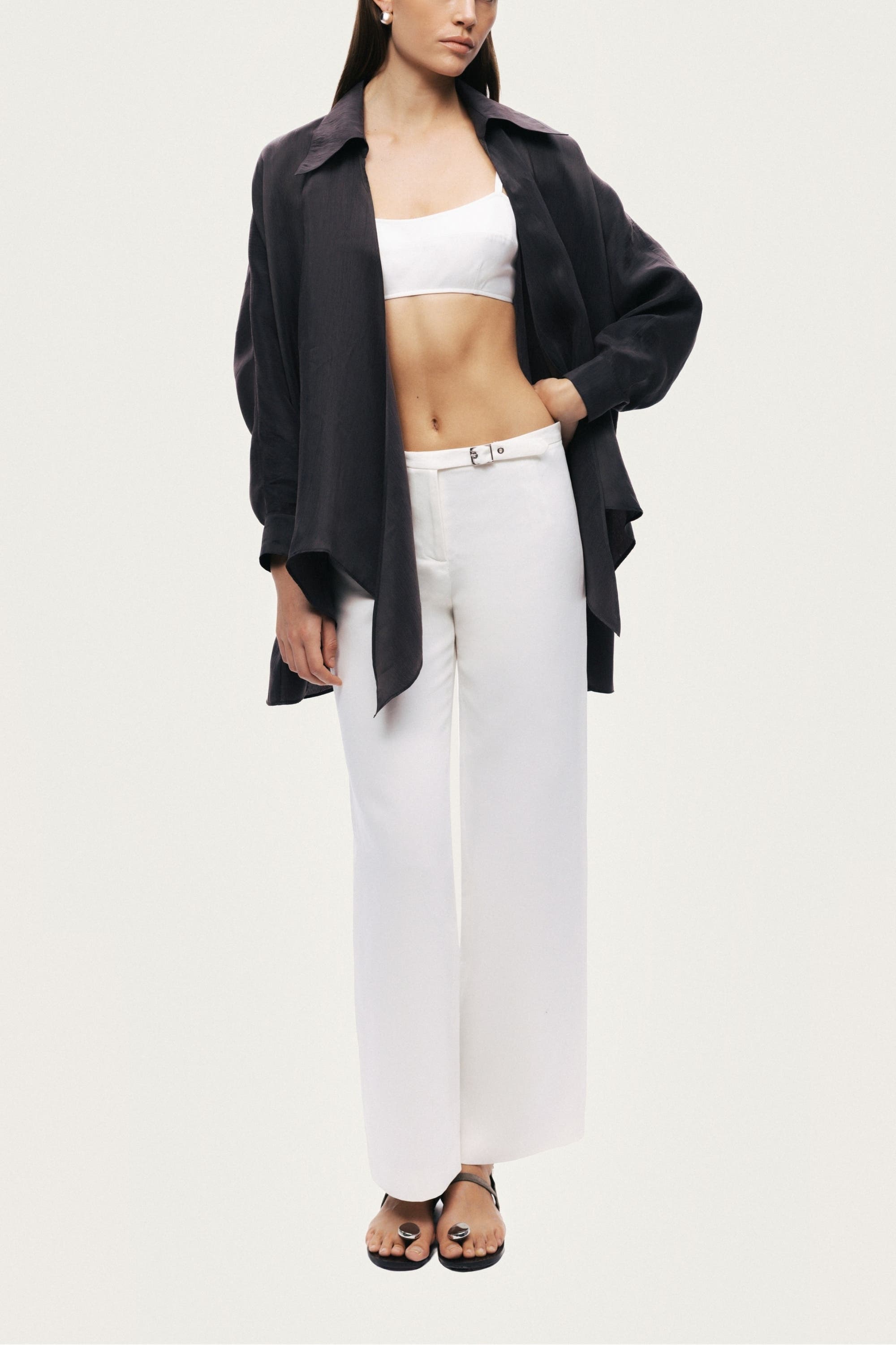 Front-Tie Longline Shirt - image 2