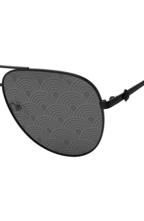 Kurt Geiger London 65mm Oversize Pilot Sunglasses In Black/rainbow Mirror