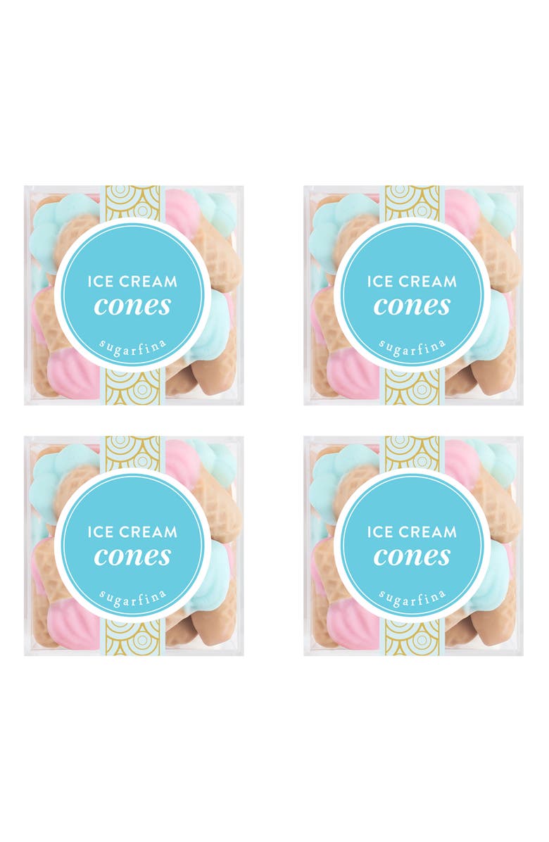 sugarfina Ice Cream Cones Set of 4 Candy Cubes, Main, color, Blue