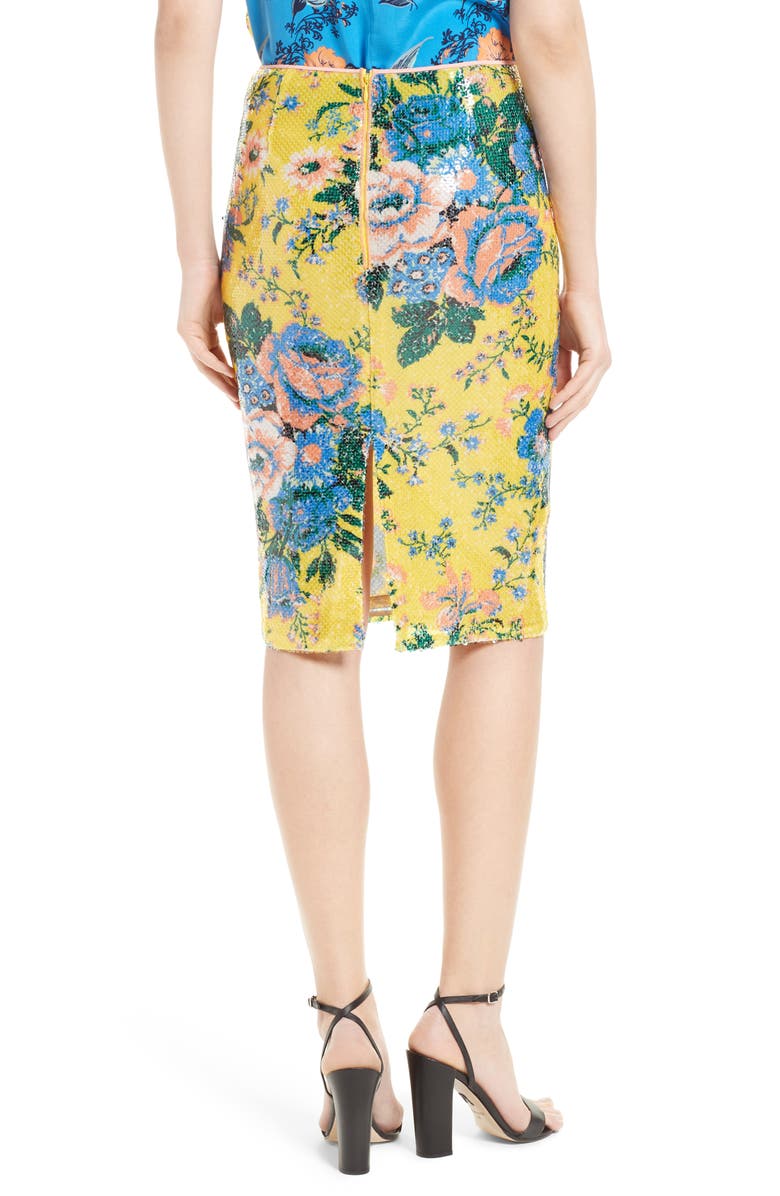 Diane von Furstenberg Floral Pencil Skirt, Alternate, color,