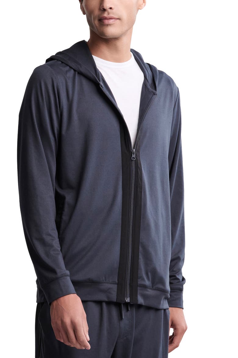 Malibu Collection® Butterchic Zip Hoodie, Alternate, color, INDIGO