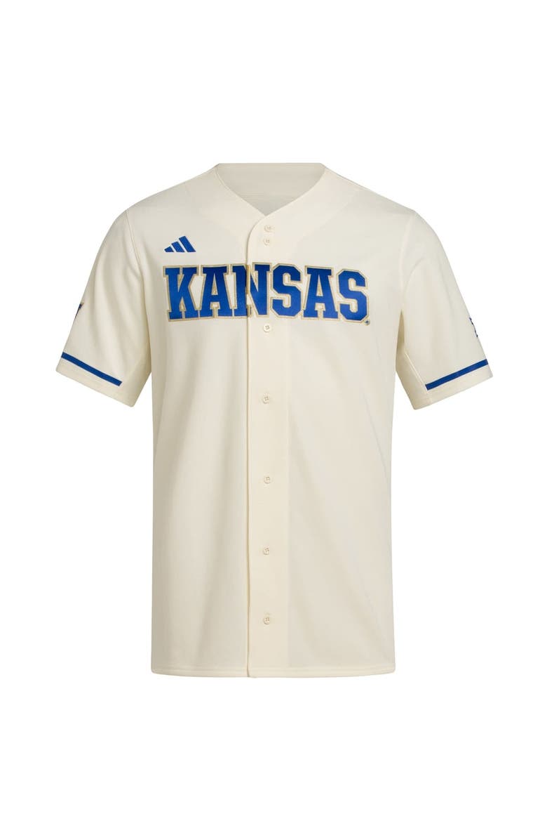 adidas Men's adidas Cream Kansas Jayhawks Replica Baseball Jersey, Alternate, color, Cream