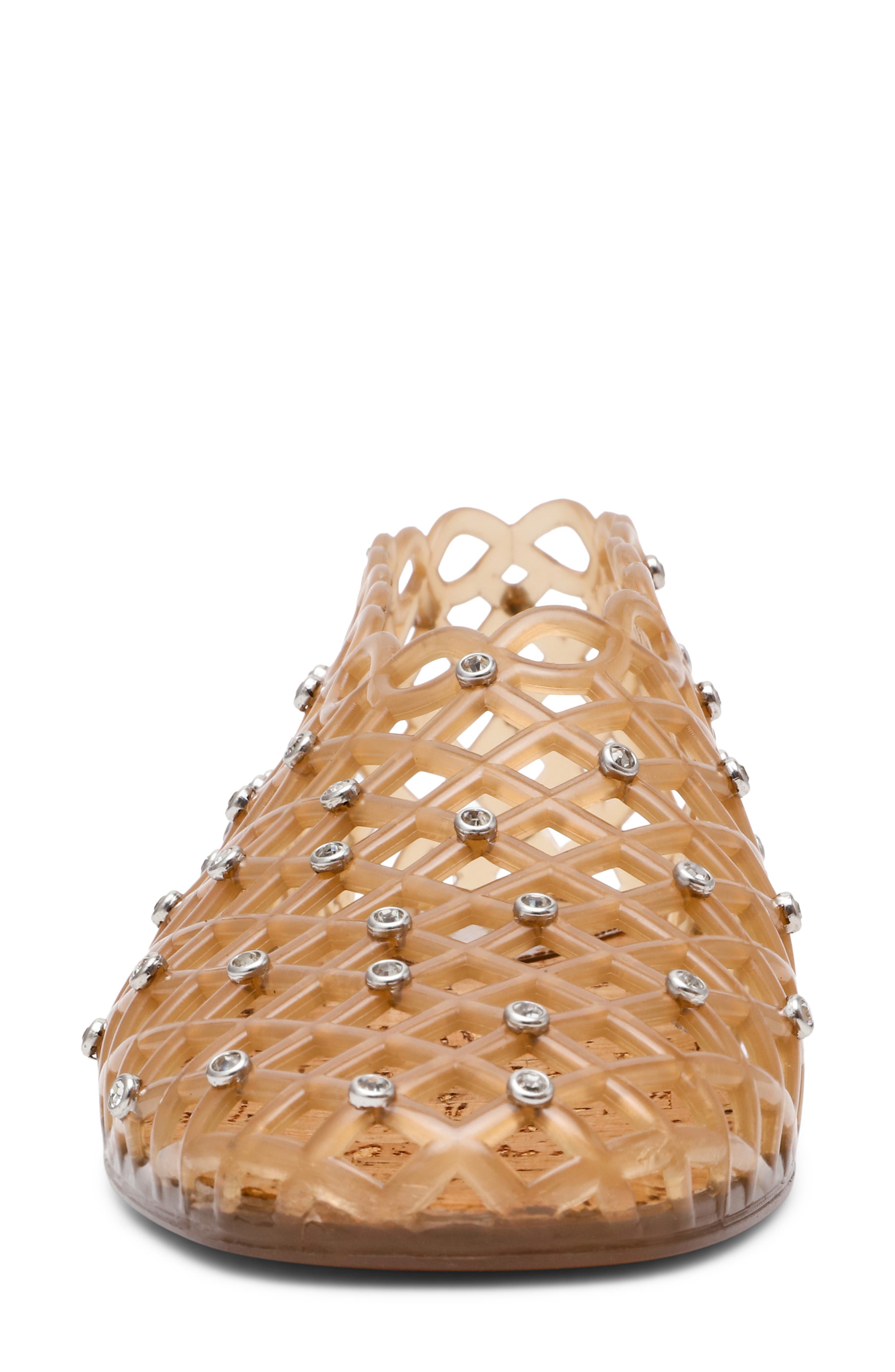 Steve Madden Grove Rhinestone Jelly Flat, Alternate, color, Tan