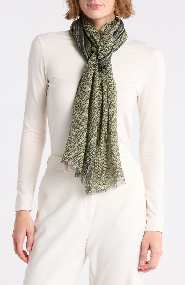 Longchamp Silk Dandy Scarf, Main, color, Khaki