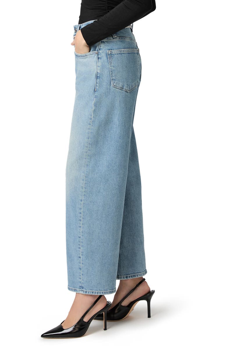 PAIGE Arellia Rhinestone Detail High Waist Wide Leg Ankle Jeans, Alternate, color, Cosmic Embellished