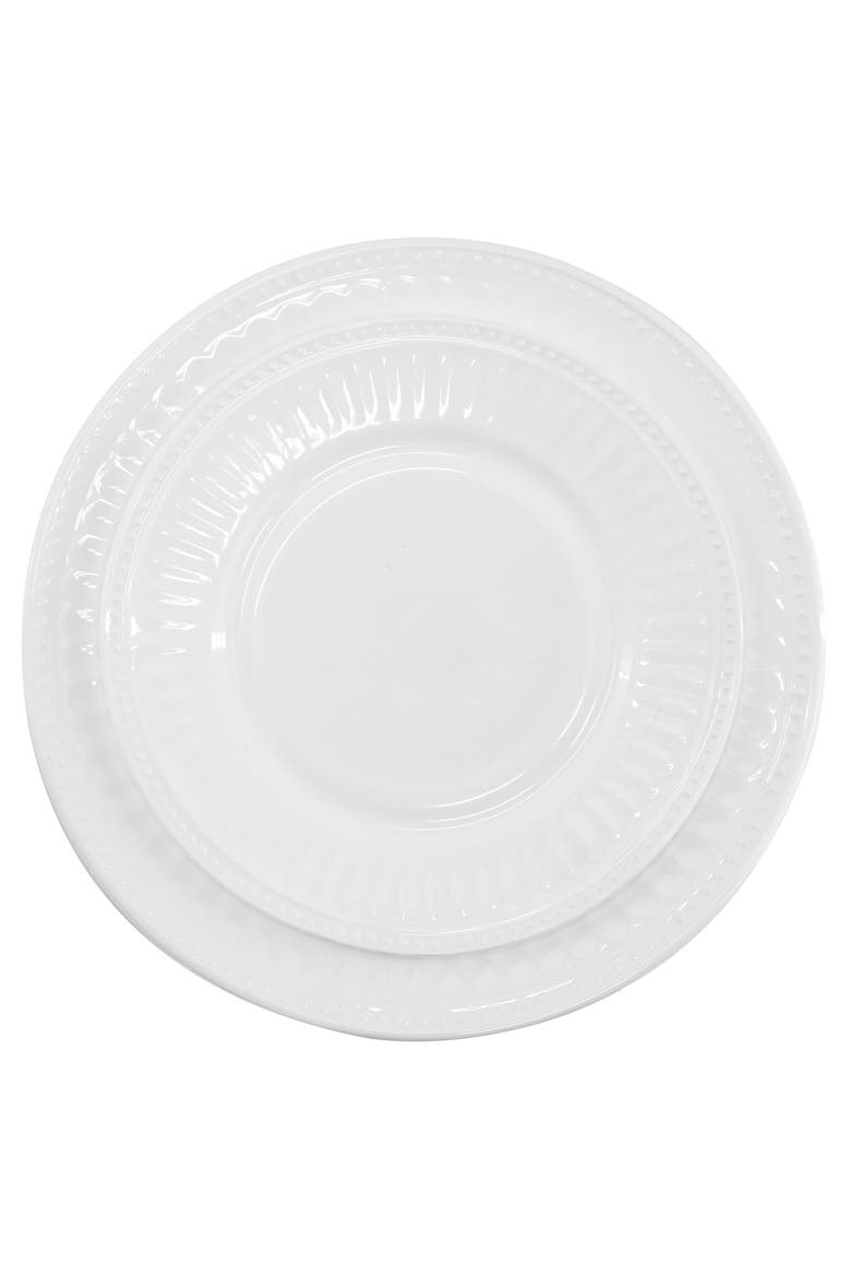 12 Piece Break-Resistant Opal Glass Dinnerware Set, Alternate, color, White