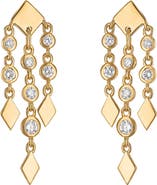 EDEN PRESLEY 14k Gold Diamond Shine Fringe Drop Earrings