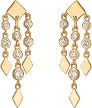 EDEN PRESLEY 14k Gold Diamond Shine Fringe Drop Earrings
