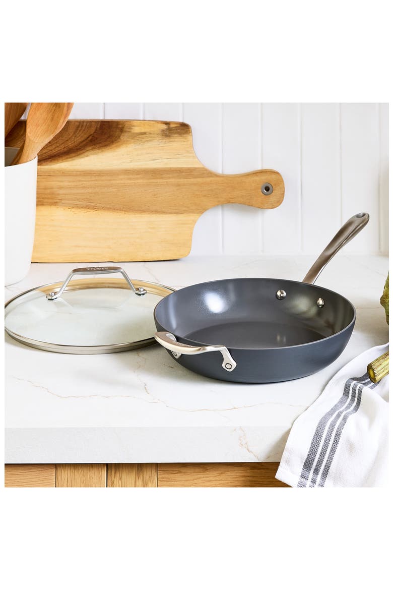 HA1 Ceramic Nonstick 10.5-Inch Fry Pan with Lid, Alternate, color, GRAY