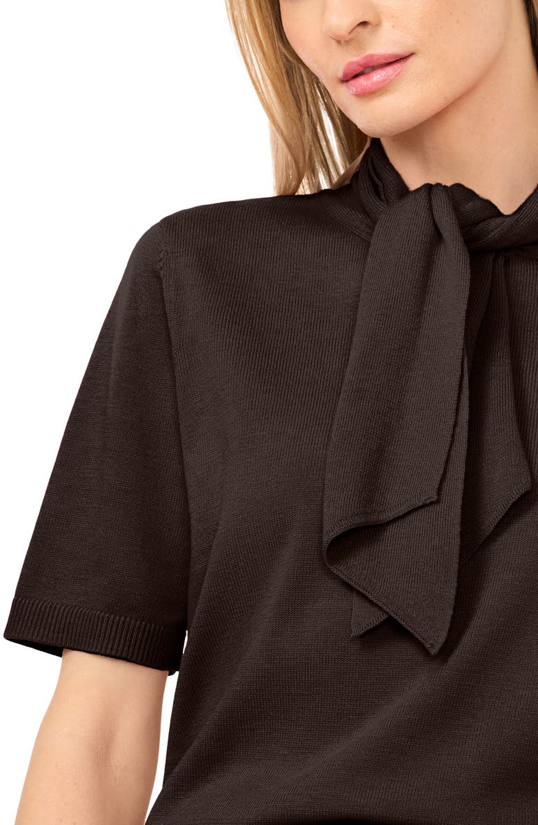 CeCe Tie Neck Short Sleeve Sweater, Alternate, color, Delicioso