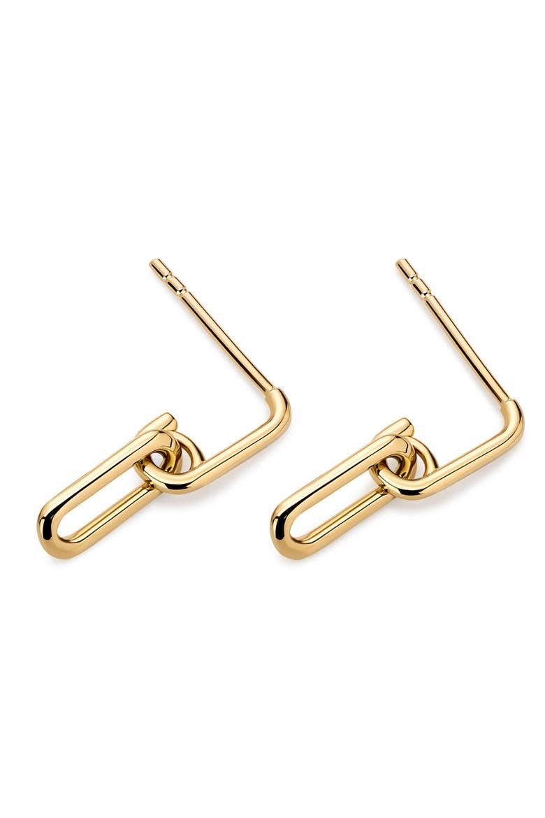 Solid Yellow Gold - Oval Links Drop Earrings, Alternate, color, Gold