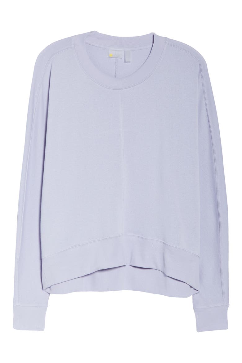 Carey Crew High/Low Sweatshirt, Alternate, color, PURPLE COSMIC