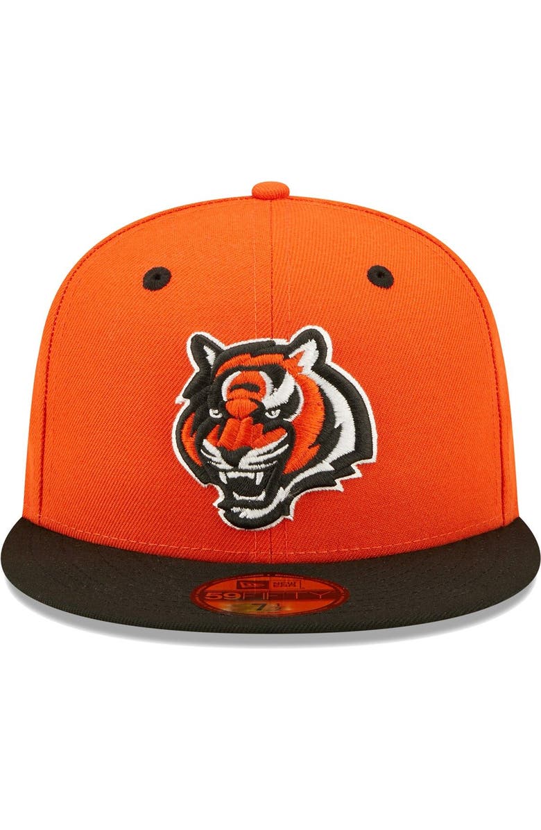 New Era Men's New Era Orange/Black Cincinnati Bengals Two-Tone Flipside 59FIFTY Fitted Hat, Alternate, color,