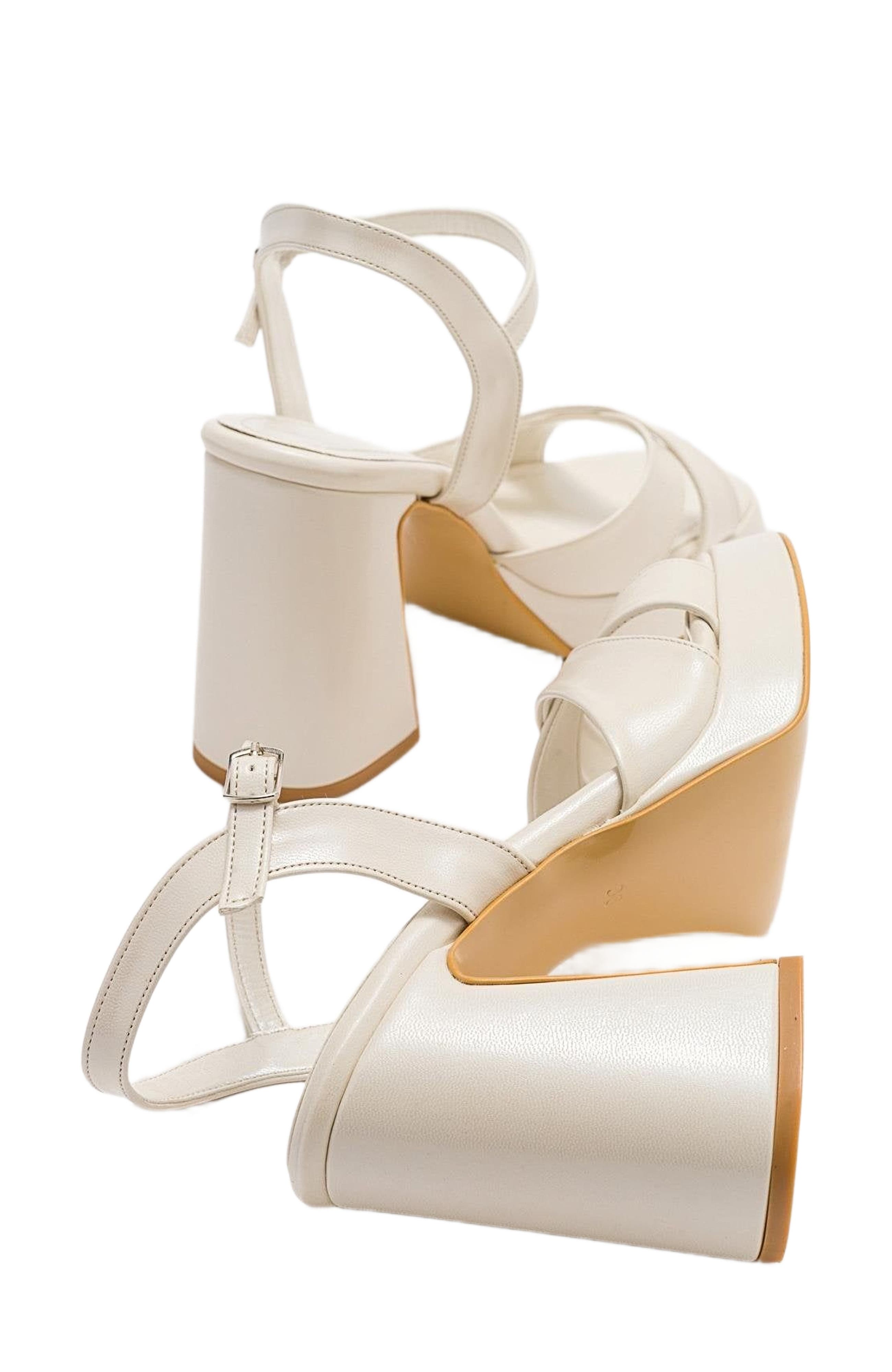 Forever & Always Shoes Yvonne Platform Sandals, Alternate, color, Ivory Faux Leather