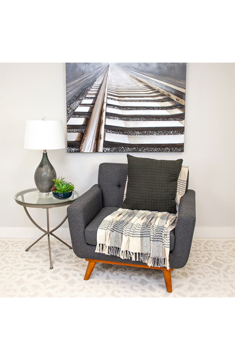 PARKLAND COLLECTION Embroidered Throw Pillow, Alternate, color, Gray