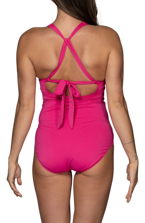 Jantzen Amelie Surplice One-piece Swimsuit In Pink
