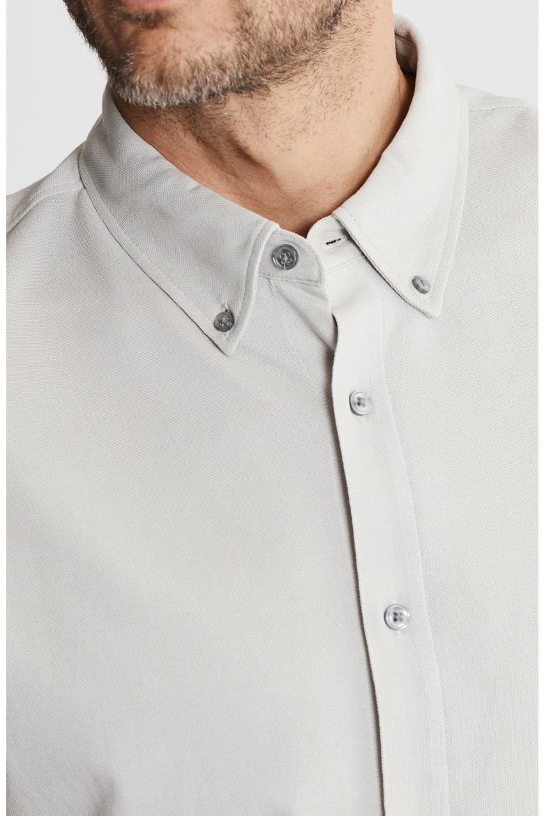 Short Sleeve Stretch Oxford Button-Up Shirt, Alternate, color, SILVER