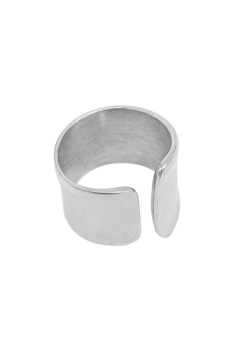 Water Resistant Tall Open Band Ring, Alternate, color, SILVER