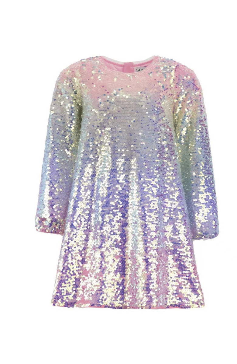 Lola + The Boys Sequin Ombre Party Dress, Main, color, Purple