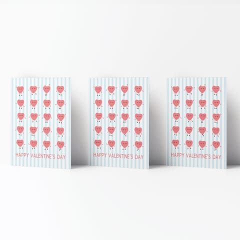 Valentine's Day Friendship Greeting Card Pack Sets, 'Hearts Dance Valentine'
