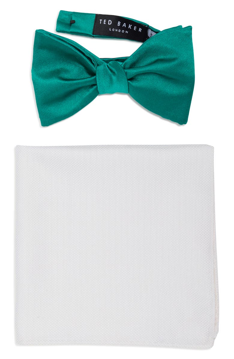 Ted Baker London Bow Tie & Pocket Square Box Set, Main, color, Jade