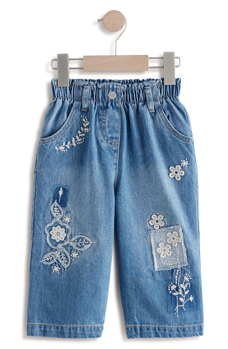 NEXT Kids' Flower Embroidered Jeans, Alternate, color, 