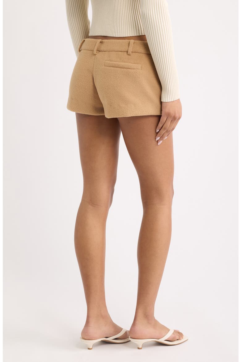 The Gabriella Wool Blend Shorts, Alternate, color, CAMEL