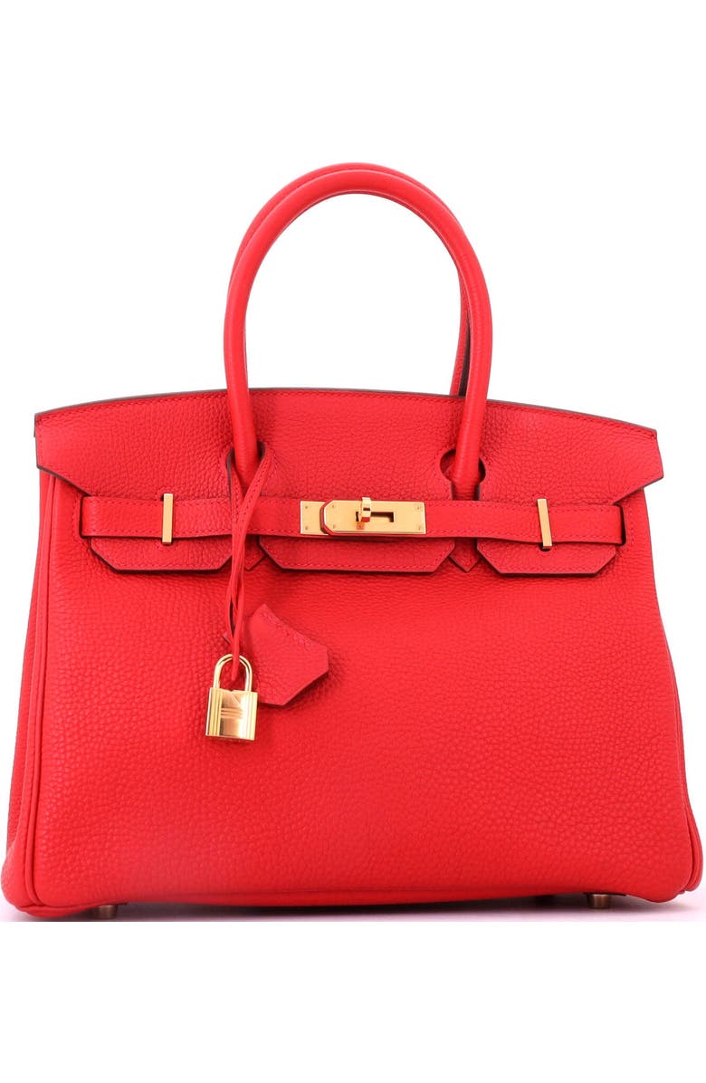 Pre-Owned Hermes Birkin Handbag Red Togo with Gold Hardware 30, Alternate, color, Rouge Casaque