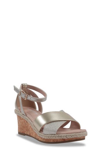 Kenneth Cole Kids' Anastasia Charlie Wedge Sandal In Soft Gold