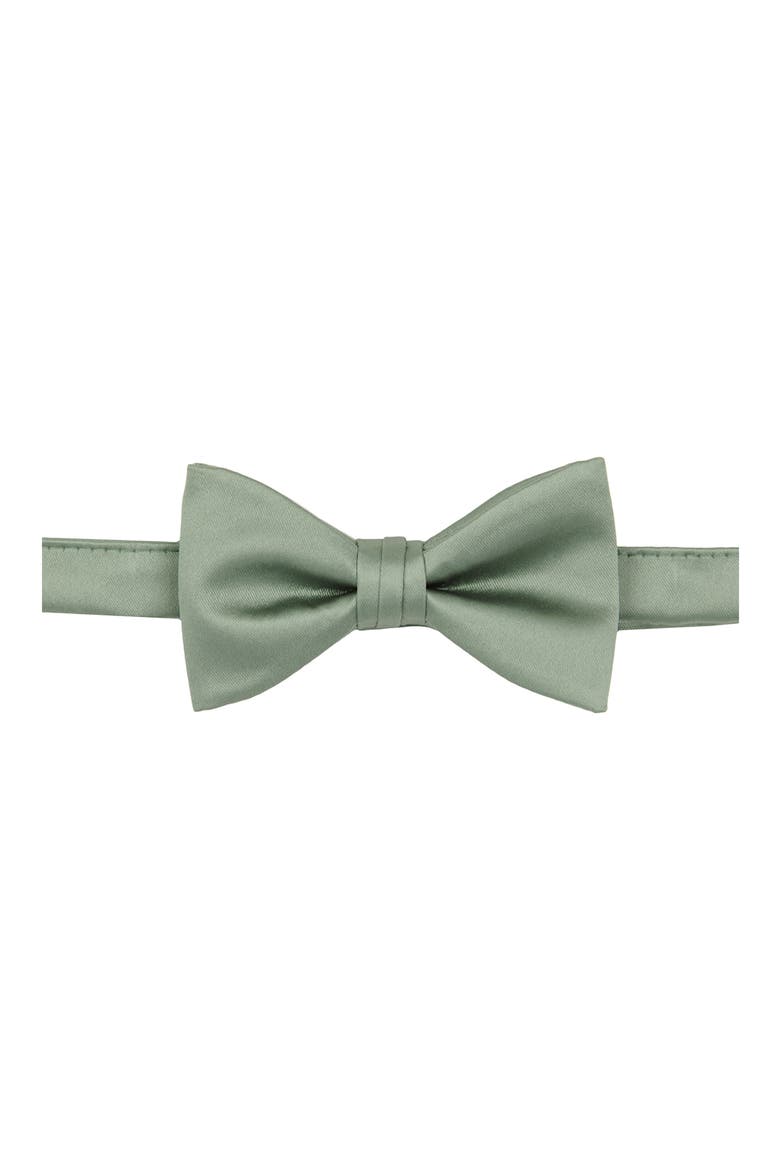 Solid Satin Pre-Tied Bow Tie, Main, color, IVY