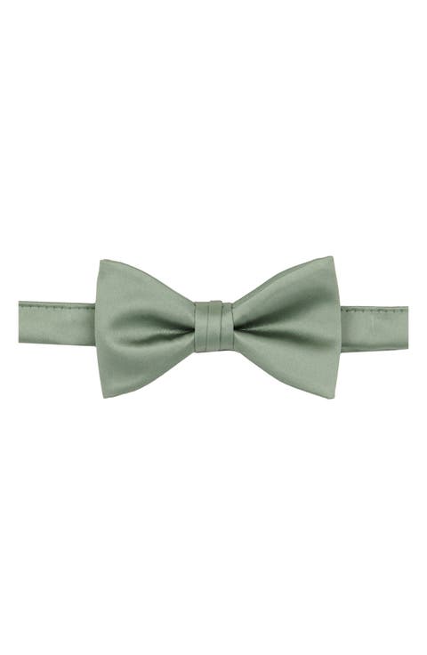 Solid Satin Pre-Tied Bow Tie