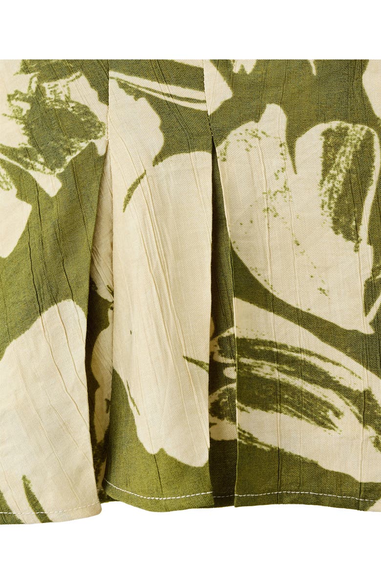 MANGO Printed Peplum Top, Alternate, color, Green