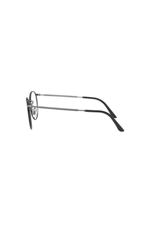 Giorgio Armani 49mm Round Optical Glasses In Metallic