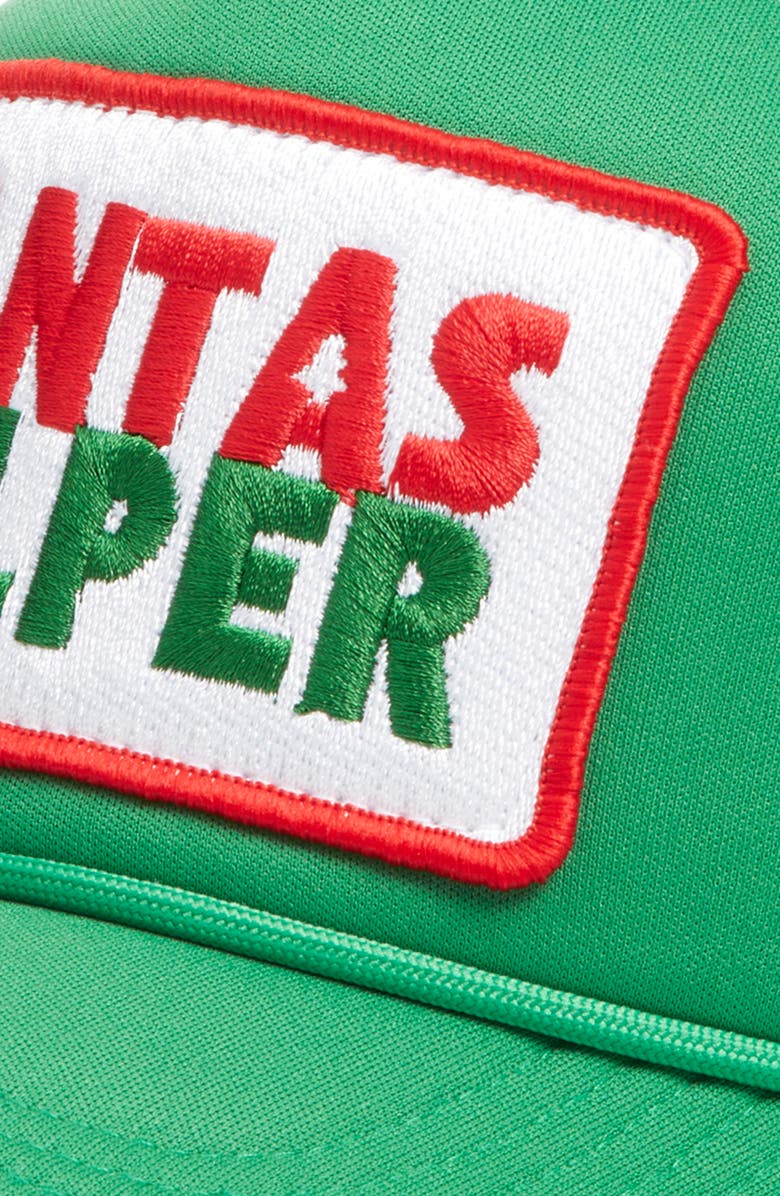 Friday Feelin’ Santa's Helper Patch Trucker Hat, Alternate, color, Green
