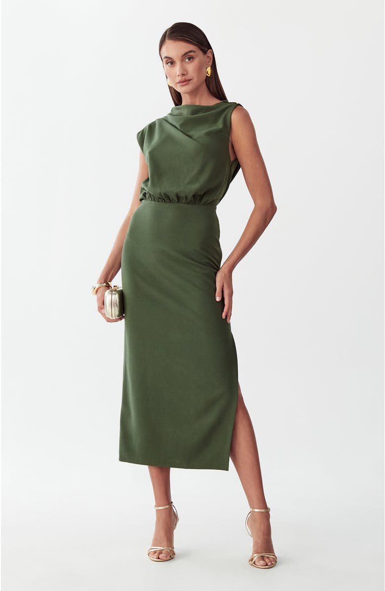 ST MRLO Lily Midi Dress, Alternate, color, Olive