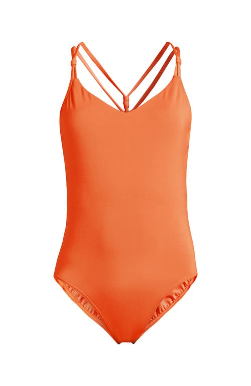 Shop Lands' End Tugless Quickdry V-neck Multi-way High Leg One Piece Swimsuit