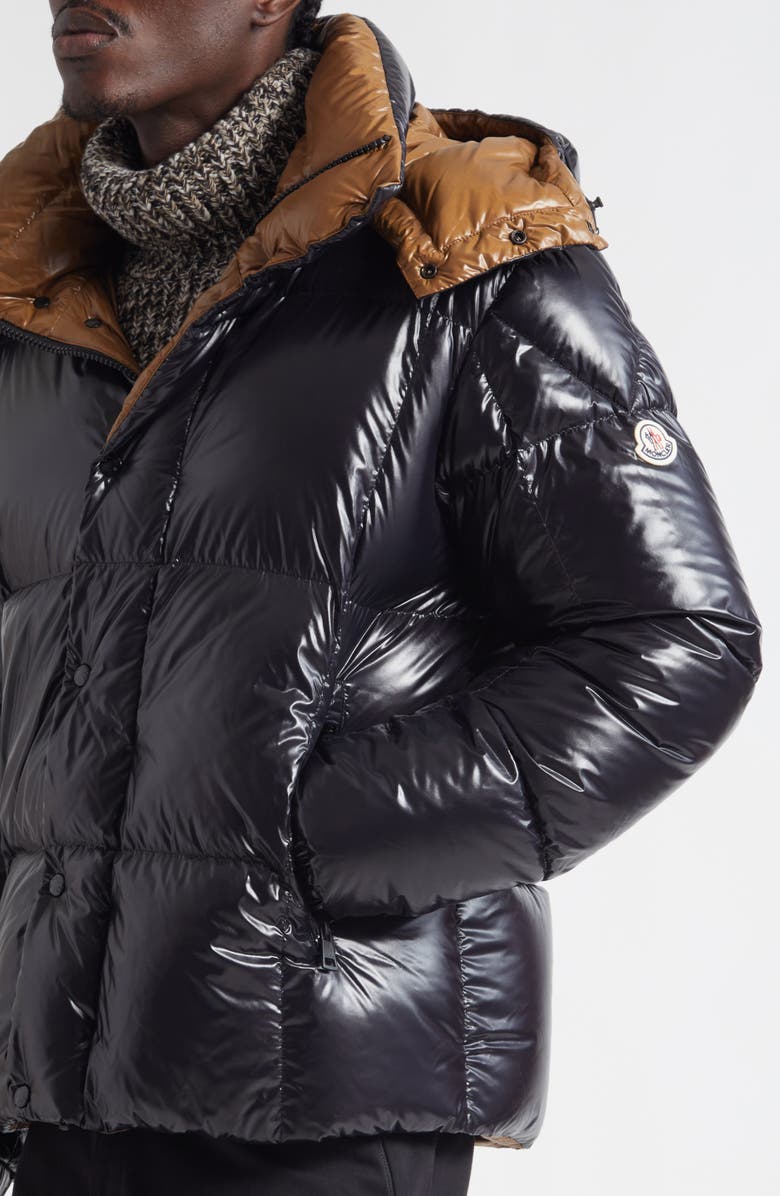 Moncler Parana Down Jacket with Removable Hood, Alternate, color, Black