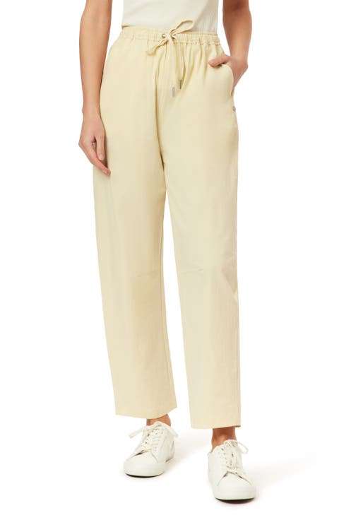 Barrel Leg Cotton Drawstring Pants